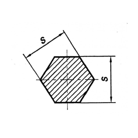 Titane 3.7165 hexagonal de 9,52 à 25mm, hexagone grade 5 Ti-6Al-4V, longueur au choix 0,05-1 mètre